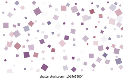 Violet and Blue Confetti in the Form of Rectangles on White Background