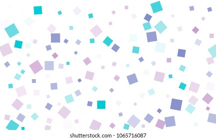 Violet and Blue Confetti in the Form of Rectangles on White Background