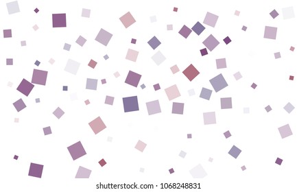 Violet and Blue Confetti in the Form of Rectangles on White Background