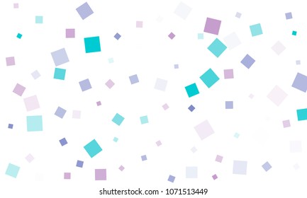 Violet and Blue Confetti in the Form of Rectangles on White Background