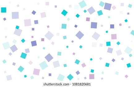 Violet and Blue Confetti in the Form of Rectangles on White Background