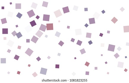 Violet and Blue Confetti in the Form of Rectangles on White Background