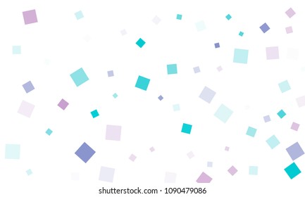 Violet and Blue Confetti in the Form of Rectangles on White Background