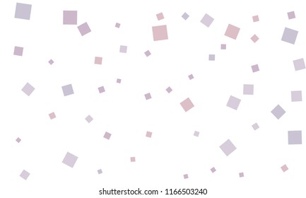 Violet and Blue Confetti in the Form of Rectangles on White Background