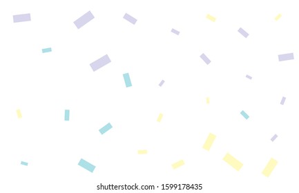 Violet and blue confetti on white background