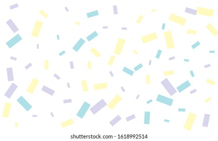 Violet and blue confetti on white background