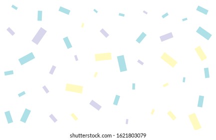 Violet and blue confetti on white background