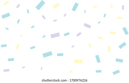 Violet and blue confetti on white background