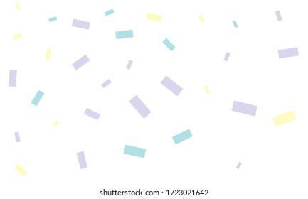 Violet and blue confetti on white background