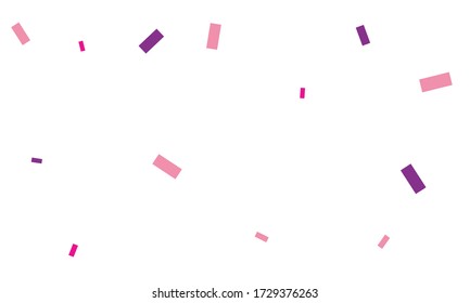 Violett und blaue Konfetti auf weißem Hintergrund