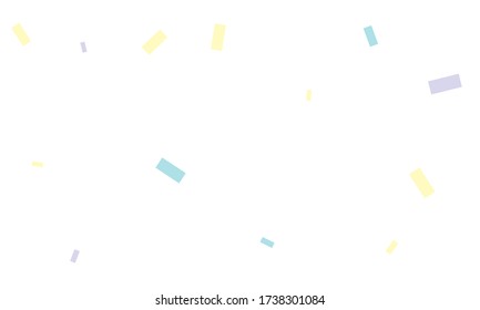 Violet and blue confetti on white background
