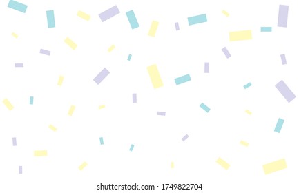 Violet and blue confetti on white background