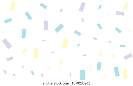 Violet and blue confetti on white background