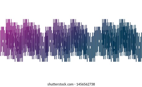 Violet and Blue Digital Sound Wave Background, technology, earthquake wave and Equalizer line concept. design for music industry. Vector, Illustration.