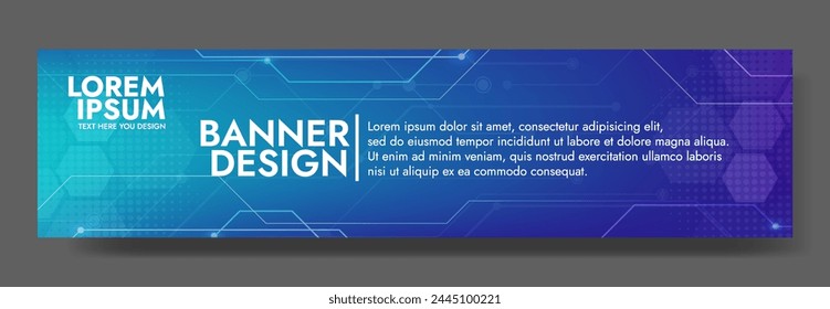 violet Blue Digital technology banner. Futuristic banner for various design projects such as websites, presentations, print materials, social media posts 