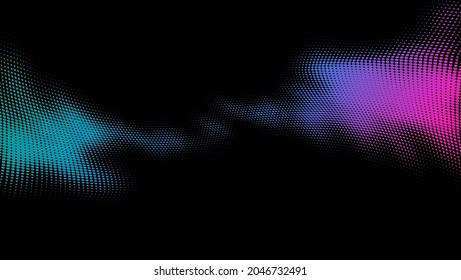 Violet and blue gradient abstract halftone dotted spot. Vector illustration.
