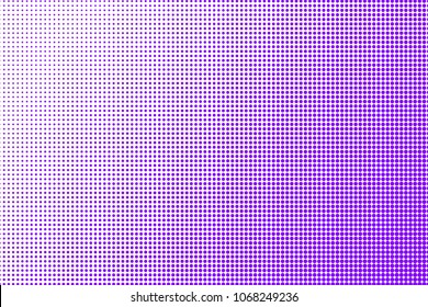 Violet blue halftone pattern. Gradient polka dots background. Modern vector illustration. Abstract curves. Points backdrop. Dotted spotted pattern. Monochrome template for web design