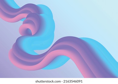 Violet and blue liquid gradient background. Abstract fluid composition. Trendy iridescent smooth shape illustration