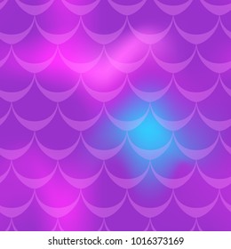 Violet blue mermaid skin vector background. Cosmic iridescent background. Fish scale pattern. Seamless pattern swatch. Holographic gradient. Mermaid skin seamless pattern. Mermaid tail texture