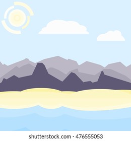 Violet and blue morning landscape
