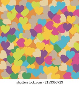 Violet Blue Romantic Wedding Art Background. Pink Colorful Hearts Love Confetti Vector Style. Rainbow Beige Light Trendy Detailed Fabric. Warm Yellow Pastel Saint Valentine Modern Design.