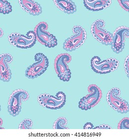 Violet and Blue  Seamless Paisley Pattern.