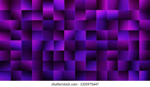 Violet and Blue Squares Geometric BG for Banner