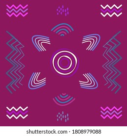 Violet, Blue, Wave and Various Organic Shapes pattern.  Various Organic Shapes Background. Wallpaper. Seamless pattern. 