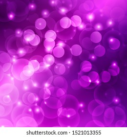 Violet bokeh abstract light background. Vector illustration