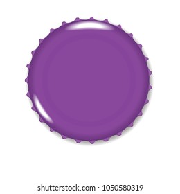 Violet bottle cap isolated on a white background