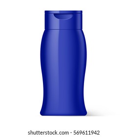 Violet Bottle Shampoo Packaging Isolated on White Background