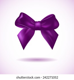 Violet bow isolated on white