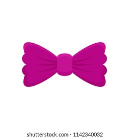 Violet bow tie icon. Flat illustration of violet bow tie vector icon for web isolated on white