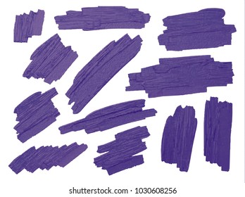 Violet brush stoke texture on white background vector illustration