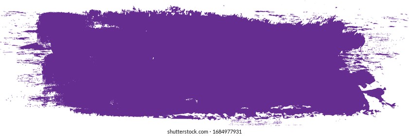 Violet brush stroke isolated on white background. Trendy brush stroke for violet ink paint, grunge backdrop, dirt banner, watercolor design and dirty texture. Brush stroke vector illustration
