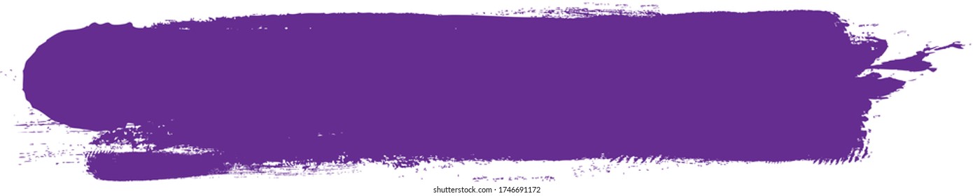 Violet brush stroke isolated on white background. Trendy brush stroke for violet ink paint, grunge backdrop, dirt banner, watercolor design and dirty texture. Brush stroke vector illustration