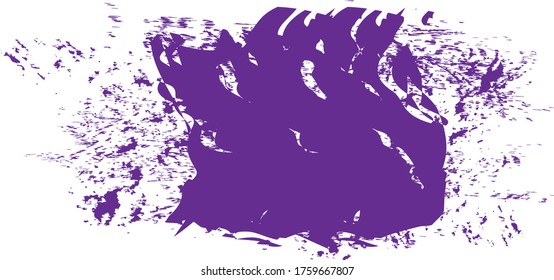 Violet brush stroke isolated on white background. Trendy brush stroke for violet ink paint, grunge backdrop, dirt banner, watercolor design and dirty texture. Brush stroke vector illustration