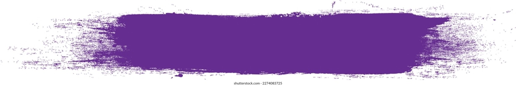violetter Pinselstrich einzeln auf Hintergrund. Pinselstrich, Pinselstrich-Vektorgrafik für Farbfarbe, Grunge-Design-Element, Schmutzbanner, Aquarell-Design, schmutzige Textur. Trendiger Pinselstrich, Vektorgrafik