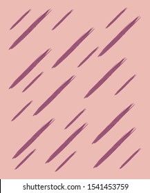 Violet brush strokes on a coral background, vector illustration.