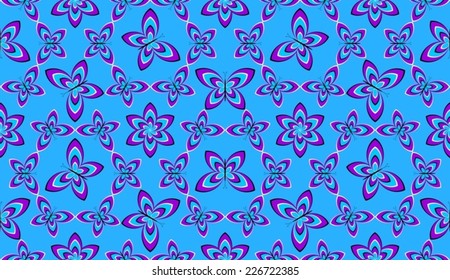 Violet butterflies flitting about (motion illusion). Seamless pattern.
