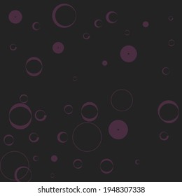 Círculos Violeta Tranquilos Donut Rosa Elegante Diseño Moderno. Oscuro Retro Clásico Negro Estilo Moderno Arte Sencillo. Curvas claras Bagel Púrpura Tejidos Ornamentales Mínimos. Ilustración Gris Oval redonda.