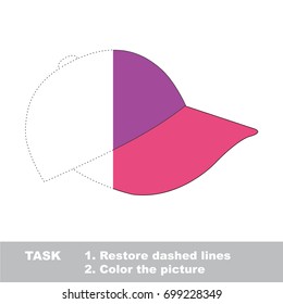 Violet Cap. Dot to dot educational game for kids.