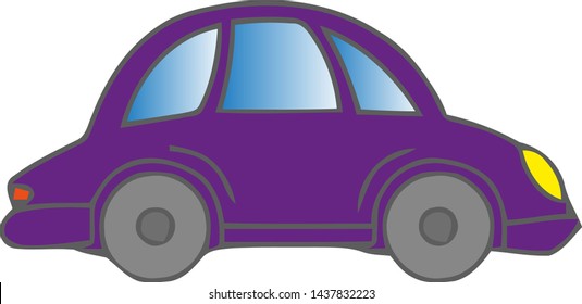 Violet Car On White Background Vector Stock Vector (Royalty Free ...