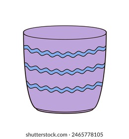 violet ceramic plant pot hand decorated