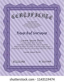 Violet Certificate of achievement. Superior design. Customizable, Easy to edit and change colors. With quality background. 