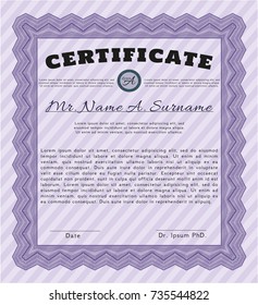 Violet Certificate. Beauty design. With quality background. Customizable, Easy to edit and change colors. 