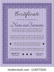 Violet Certificate. Customizable, Easy to edit and change colors. With quality background. Superior design. 
