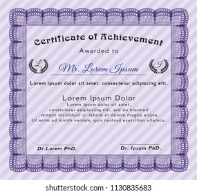 Violet Certificate diploma or award template. Customizable, Easy to edit and change colors. With quality background. Beauty design. 