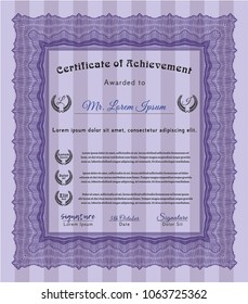 Violet Certificate or diploma template. Elegant design. Customizable, Easy to edit and change colors. Easy to print. 