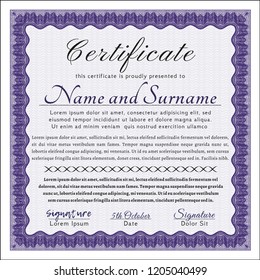 Violet Certificate. With quality background. Customizable, Easy to edit and change colors. Lovely design. 